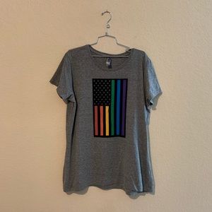 NWOT Grey Pride Rainbow Flag Tee Shirt